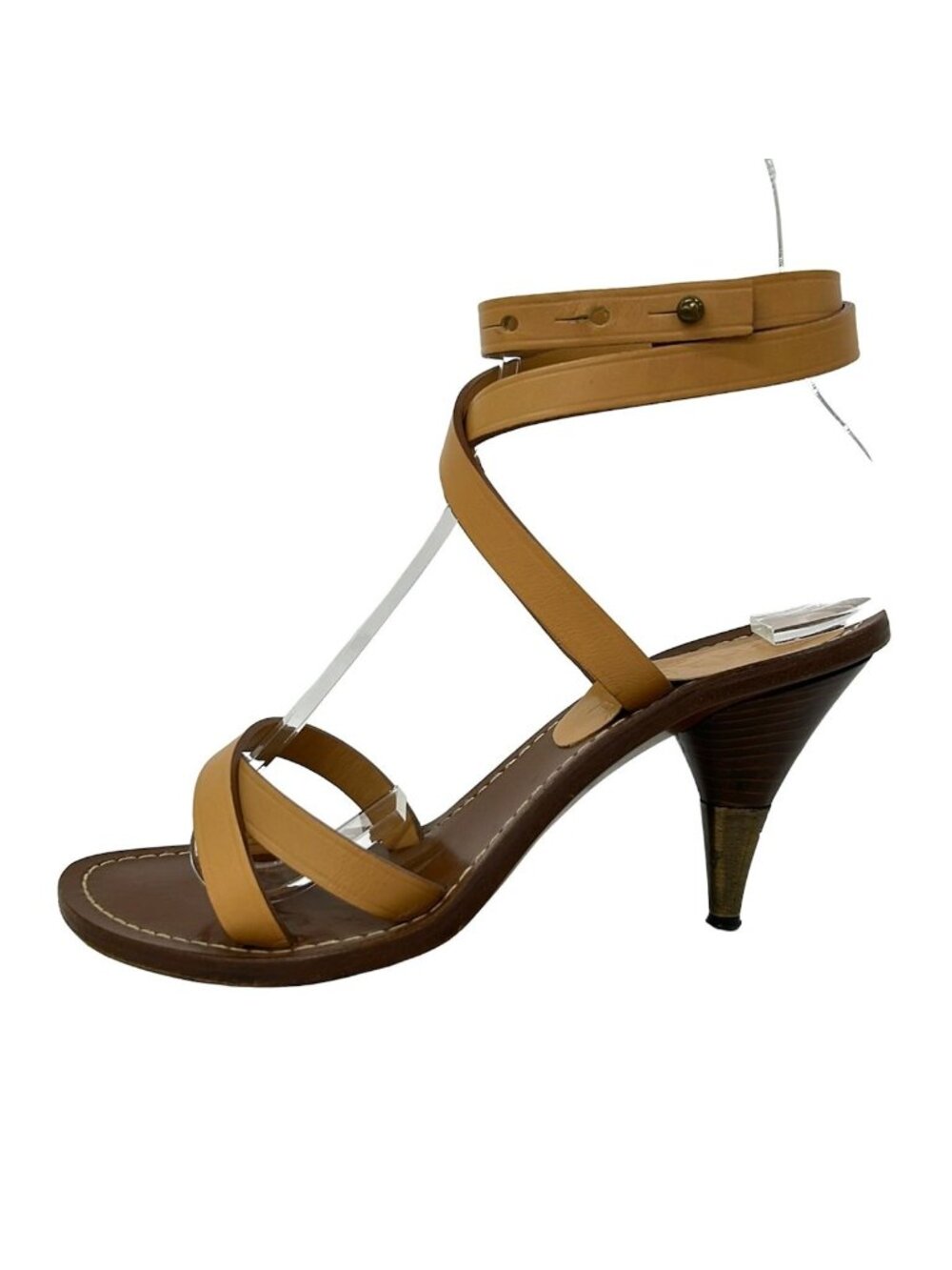 Chanel Sandals Beige Leather
